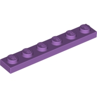 Lego destička 1x6, levandulová střední (6015109, 4649745)